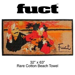 FUCT Saddam Hussein Iraq Beach Towel 100% Cotton Large Size 32" x 63" Rare Item